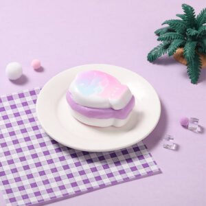 Pink and Purple Macaron Swirled Taiyaki Taba Squishy