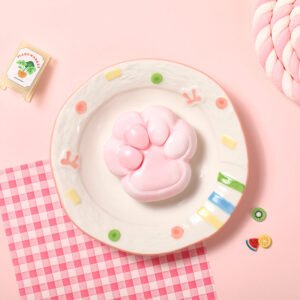 Strawberry Milkshake Paw Taba Squishy