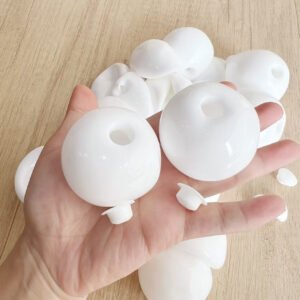 흰색 스트레스볼 스킨 10개입 (마개 포함, 5.5cm)