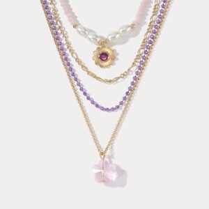 Lavender Layered Beads Necklace