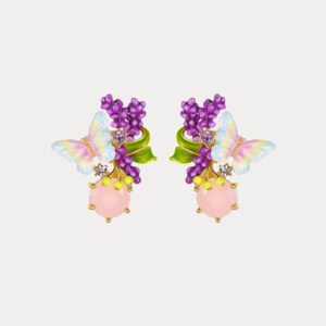 Lavender Butterfly Stud Earrings