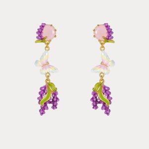 Lavender Butterfly Dangle Earrings