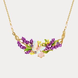 Lavender Butterfly Necklace